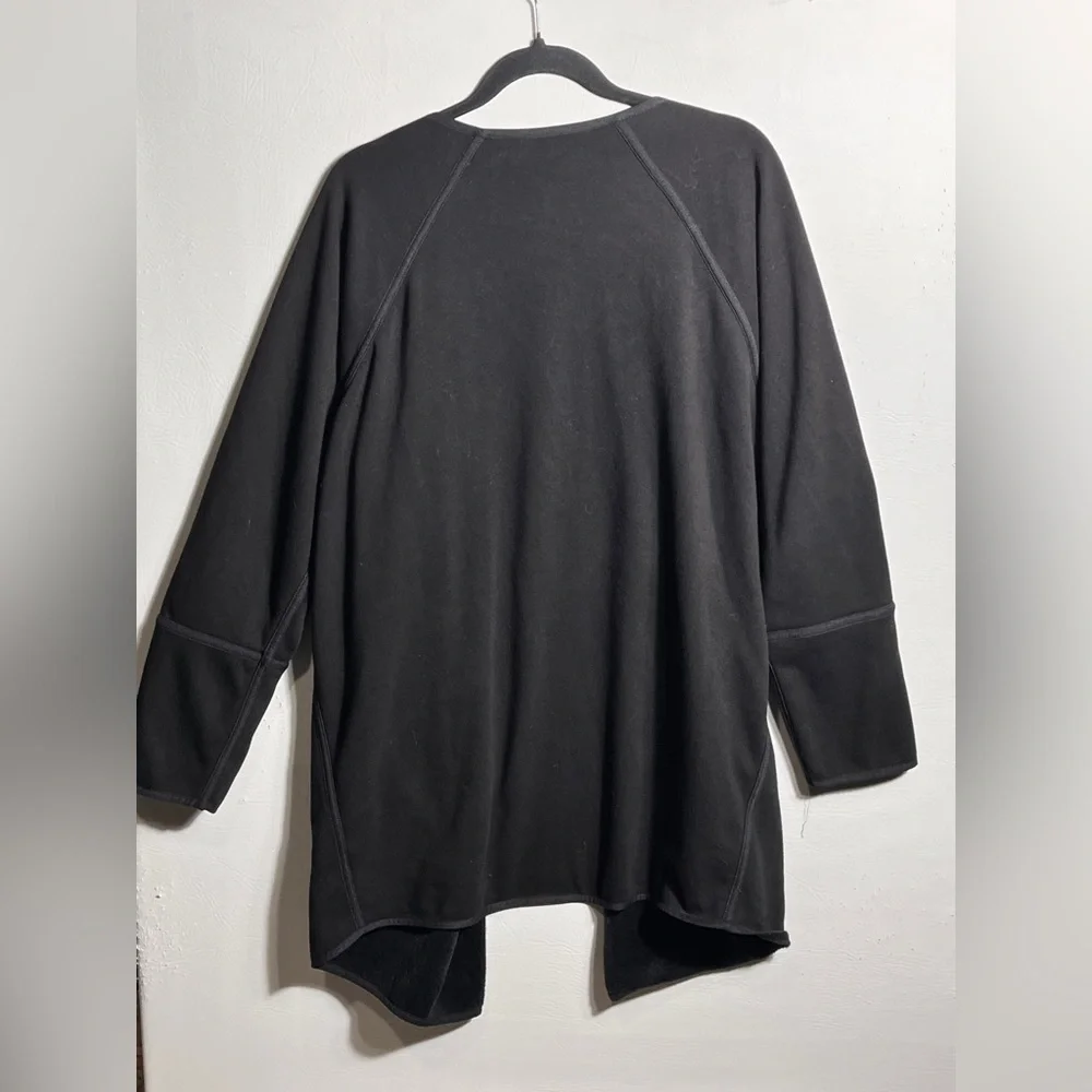 Athleta Cozy Karma Black Open Front Oversized Jacket Coat Medium